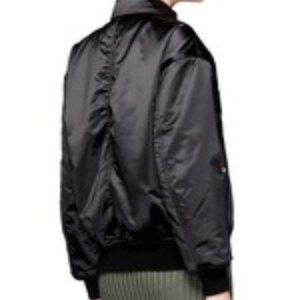 T by Alexander Wang  Collared satin bomber jacked